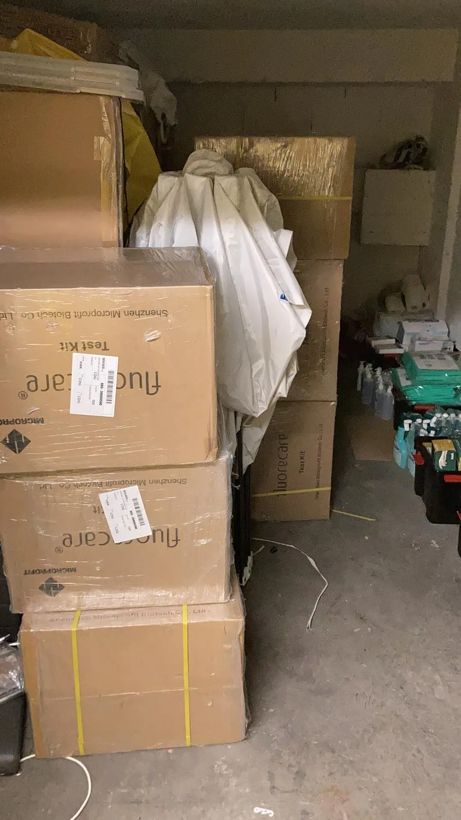 Stockage des kits de test
